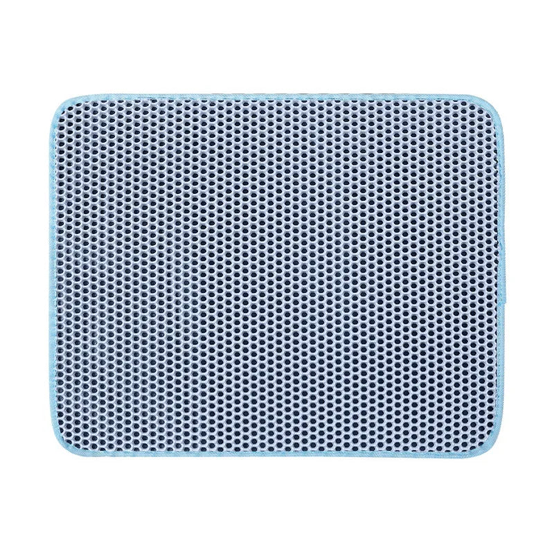 light blue litter mat on a white background